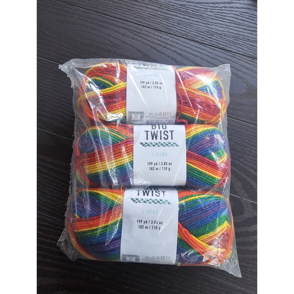 Big Twist Living Inclusivity Rainbow Yarn 3 Skeins Worsted Medium 4 18734301